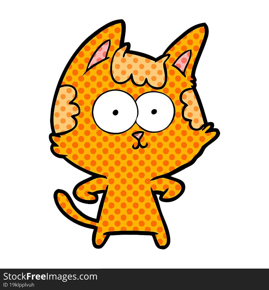 happy cartoon cat. happy cartoon cat