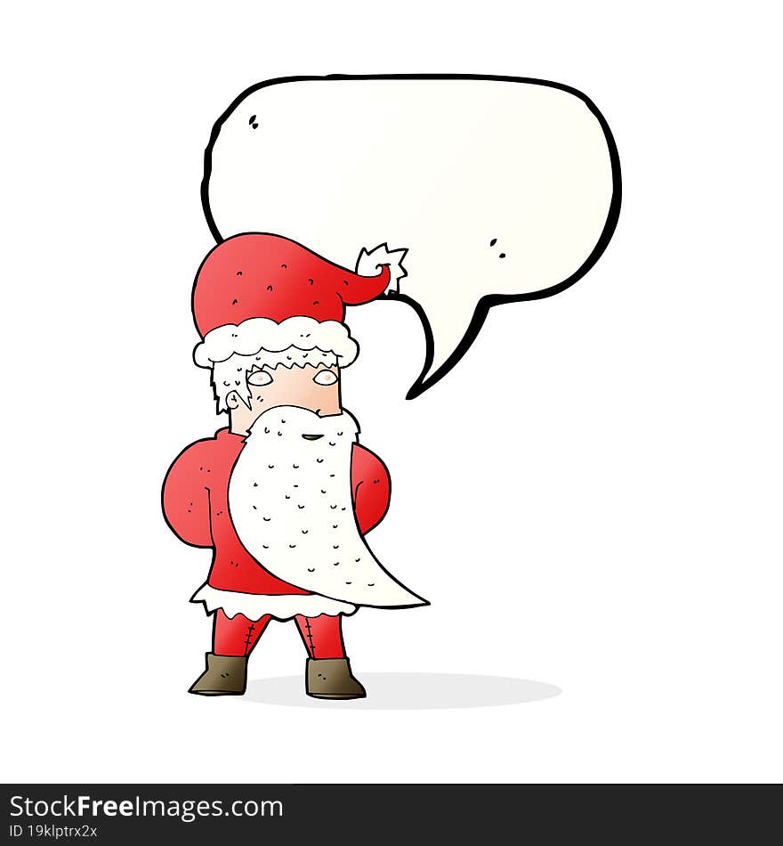 cartoon santa claus with speech bubble