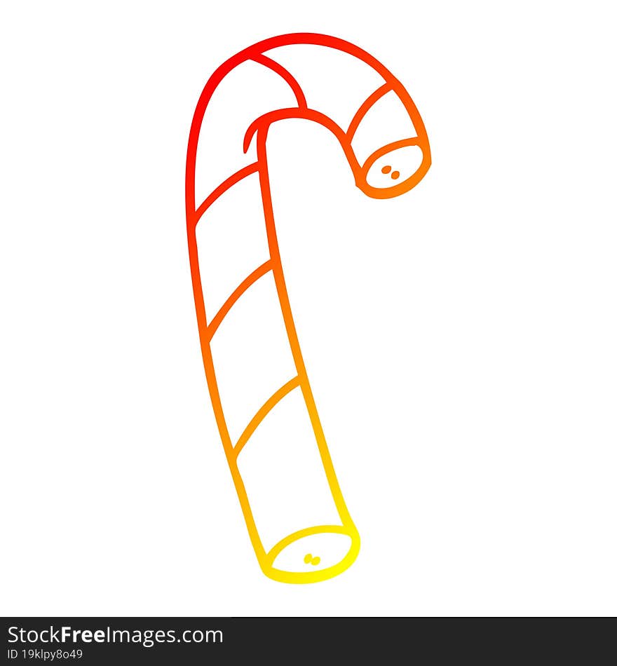 warm gradient line drawing cartoon striped candy cane