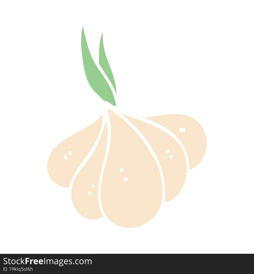 cartoon doodle sprouting garlic