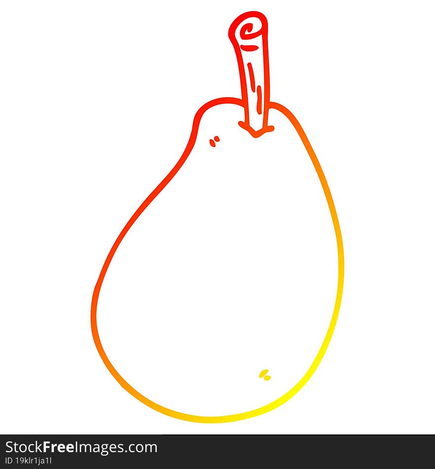 Warm Gradient Line Drawing Cartoon Fresh Pear