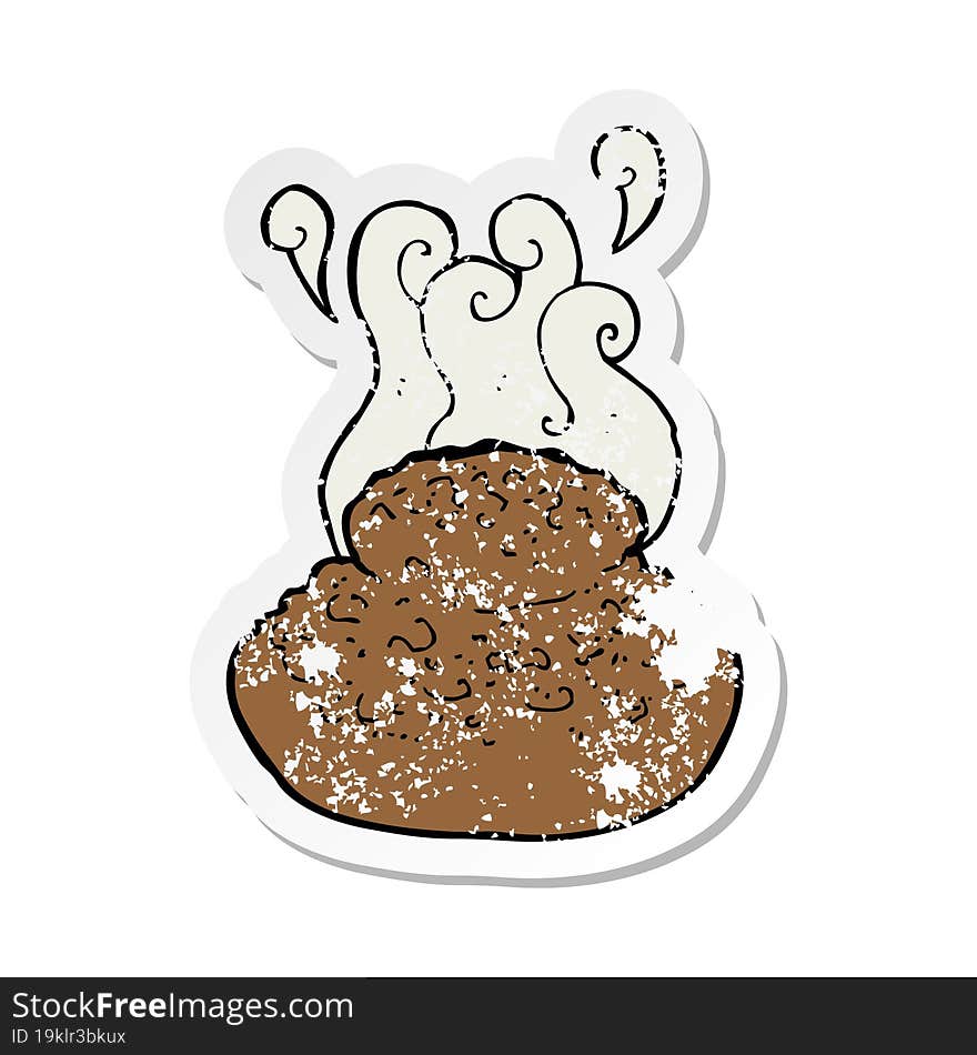 retro distressed sticker of a cartoon bread