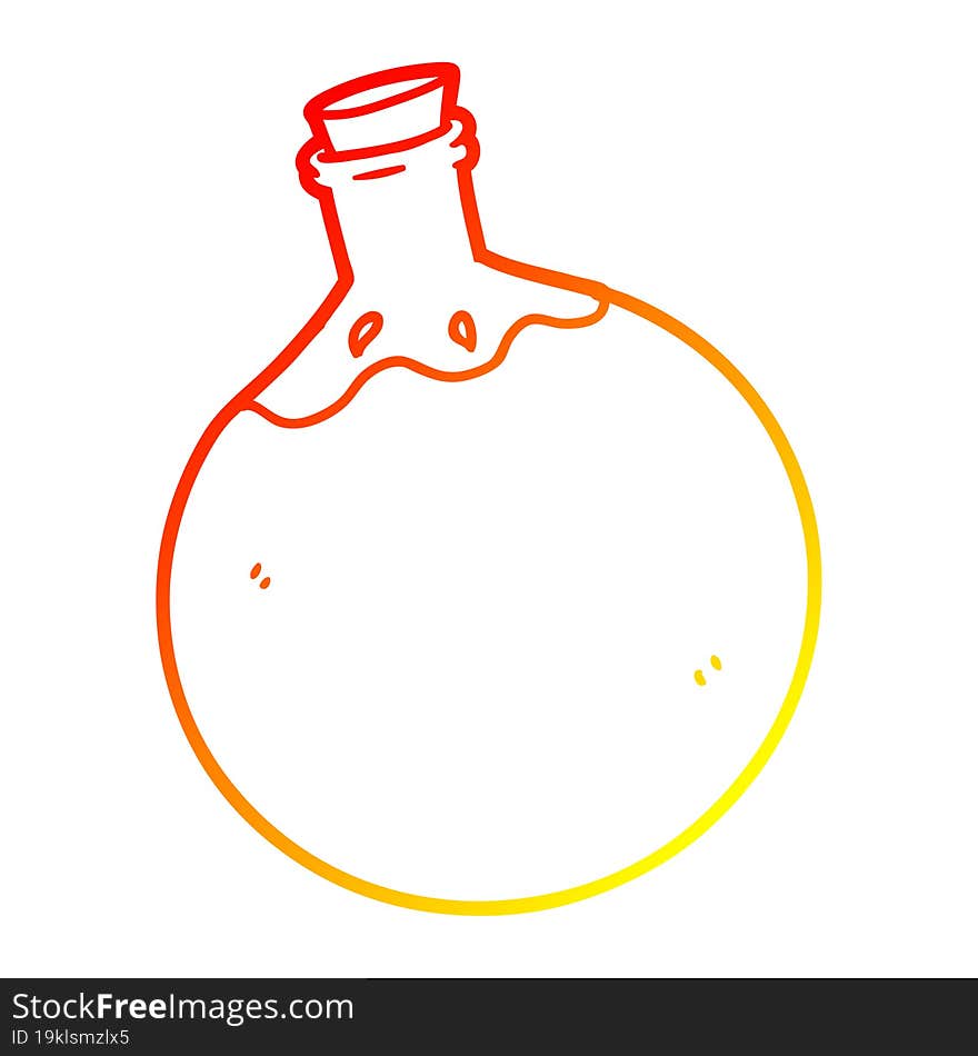 warm gradient line drawing halloween potion cartoon