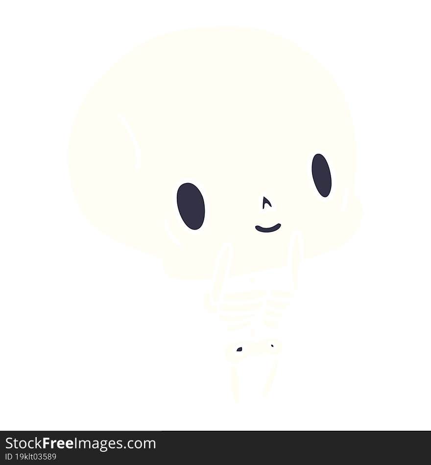 cartoon kawaii cute dead skeleton