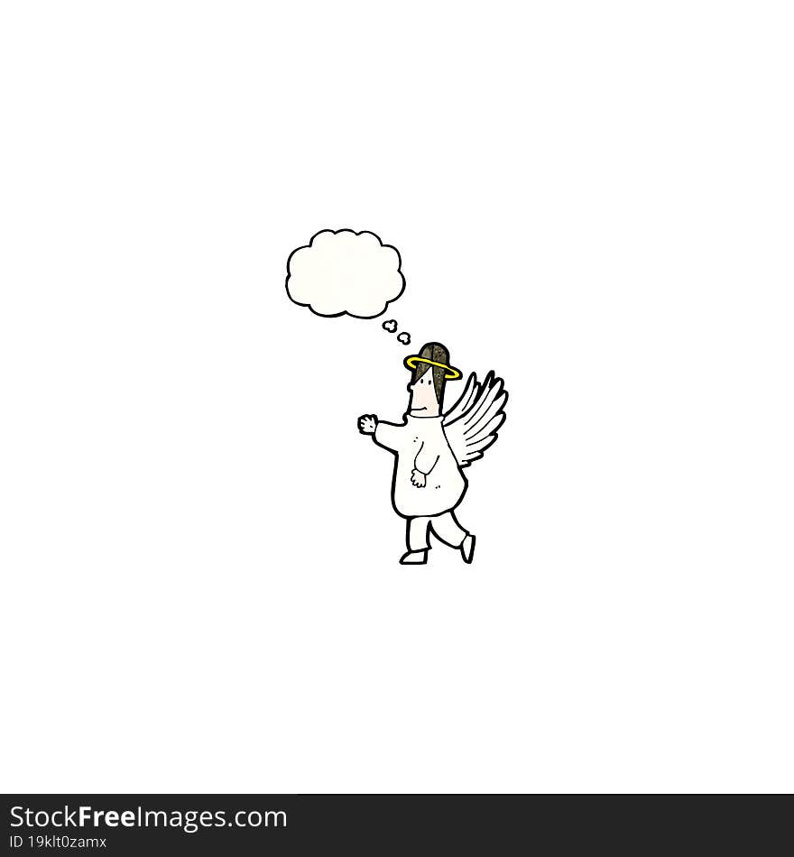 Cartoon Angel With Thought Bubble