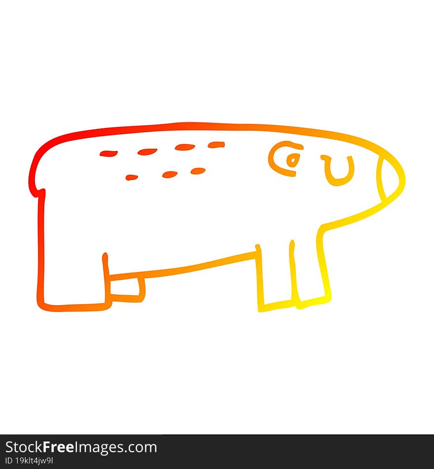 warm gradient line drawing cartoon sleepy bear