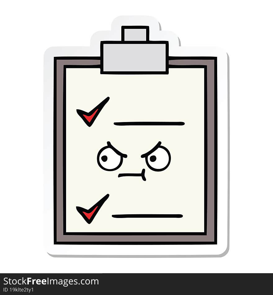 Sticker Of A Cute Cartoon Check List