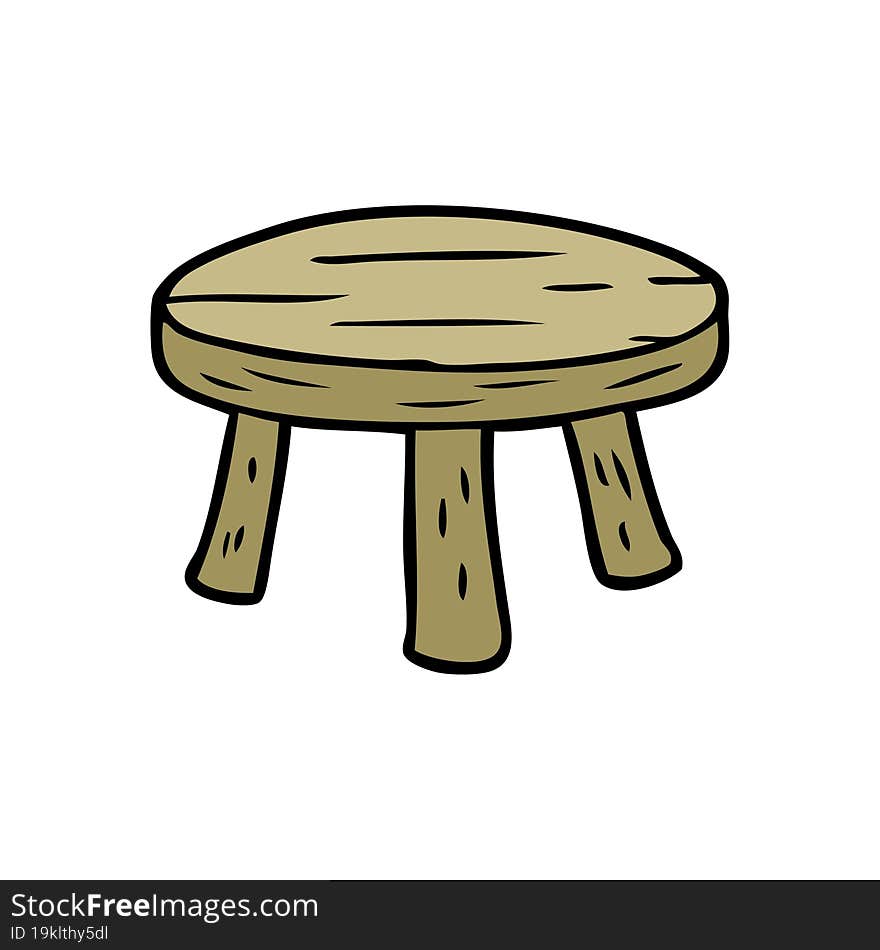 cartoon small wooden stool. cartoon small wooden stool