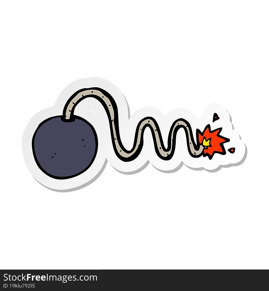 sticker of a cartoon bomb