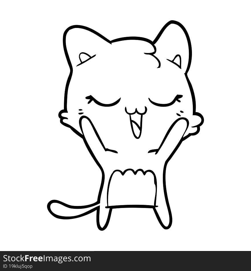 happy cartoon cat. happy cartoon cat