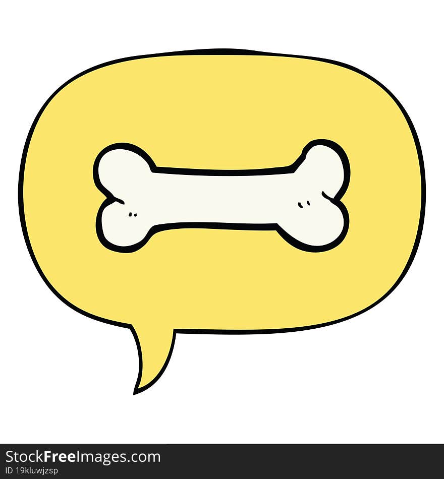 cartoon bone and speech bubble