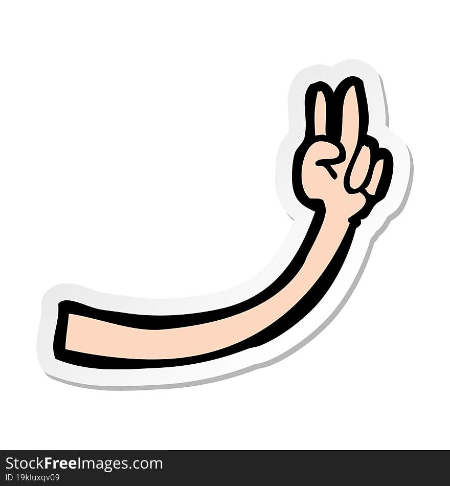 Sticker Of A Cartoon Arm