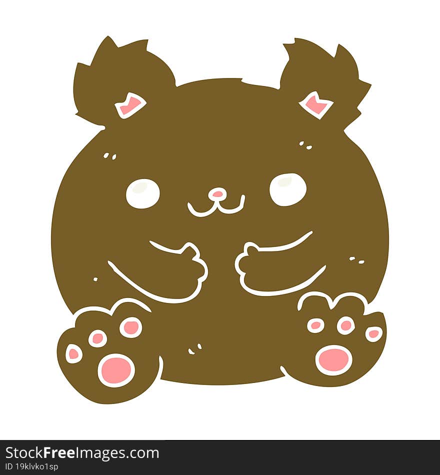 flat color style cartoon bear