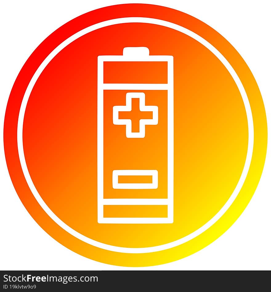 Battery Circular In Hot Gradient Spectrum