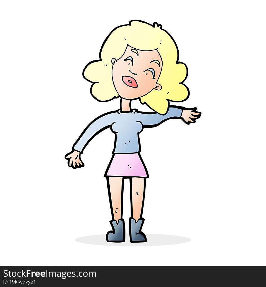 Cartoon Woman Only Joking