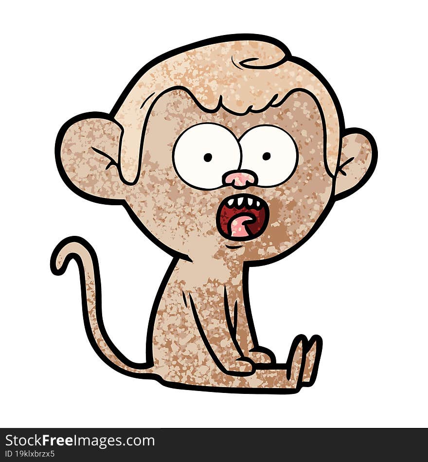 cartoon shocked monkey. cartoon shocked monkey