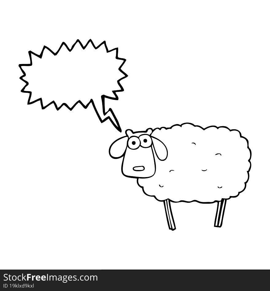 Speech Bubble Cartoon Muddy Sheep