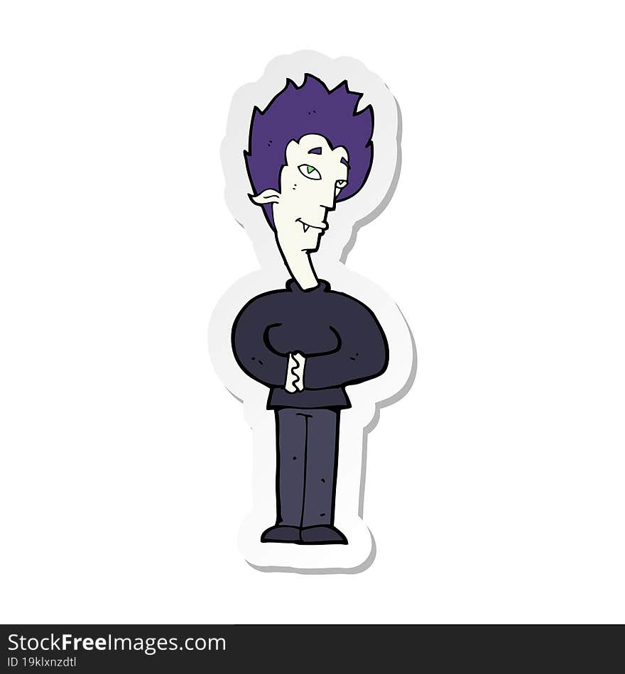 Sticker Of A Cartoon Vampire