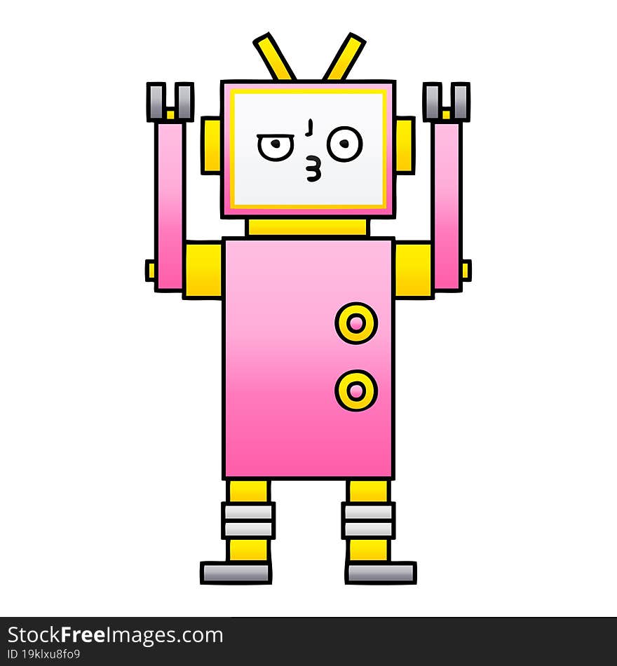 Gradient Shaded Cartoon Robot