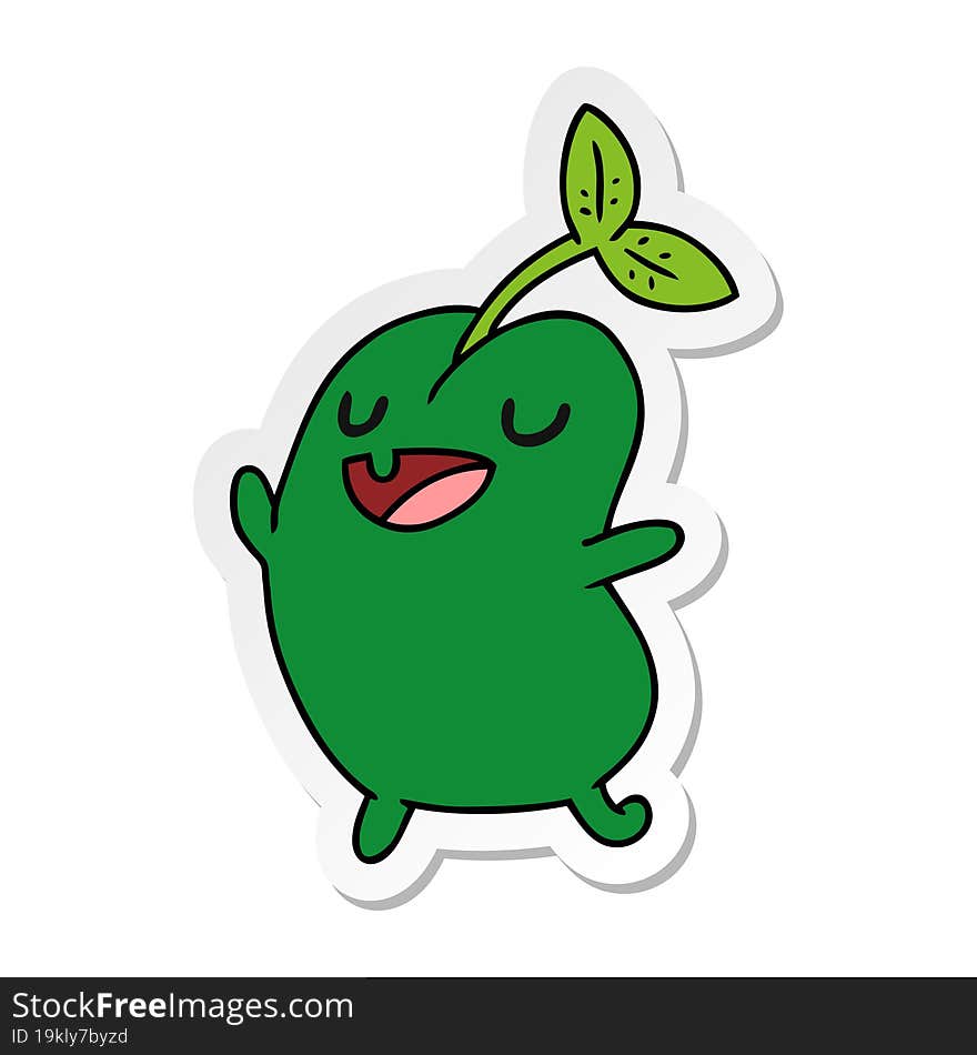 Sticker Cartoon Kawaii Cute Sprouting Bean