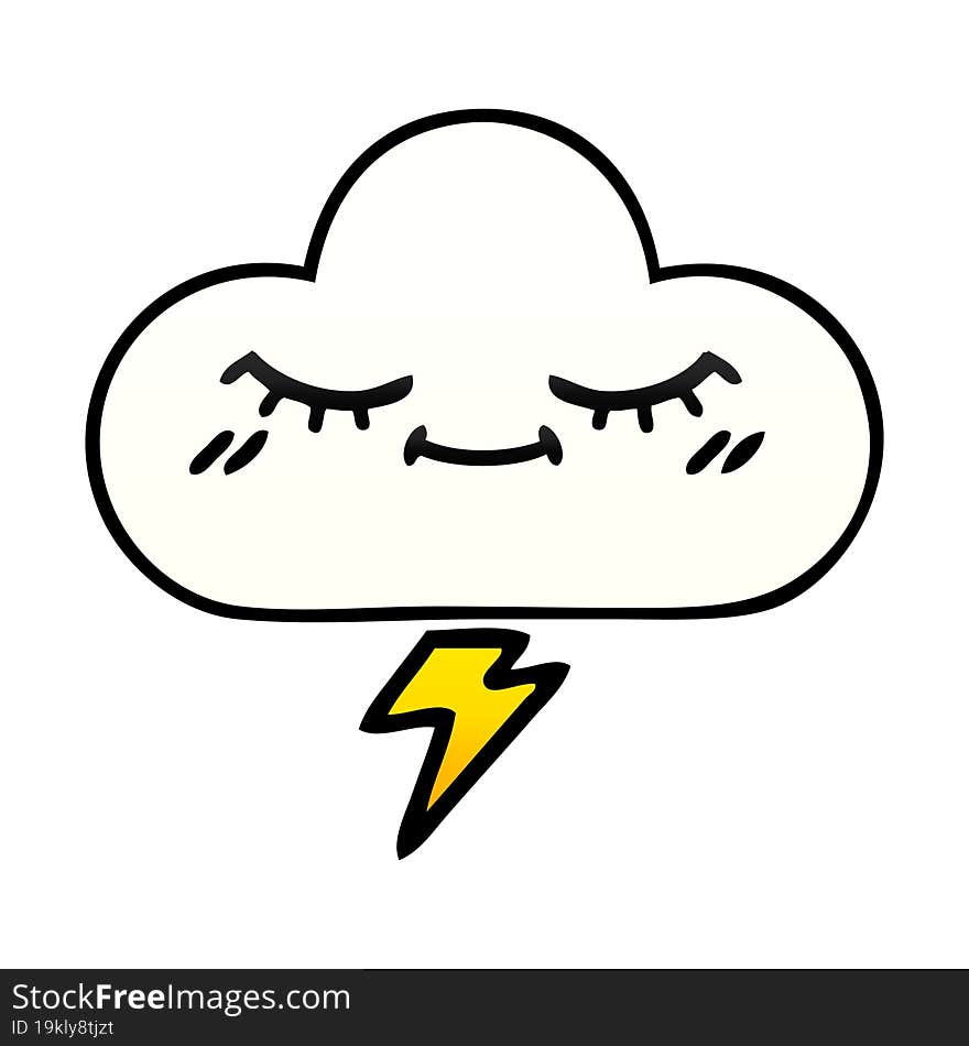 gradient shaded cartoon thunder cloud