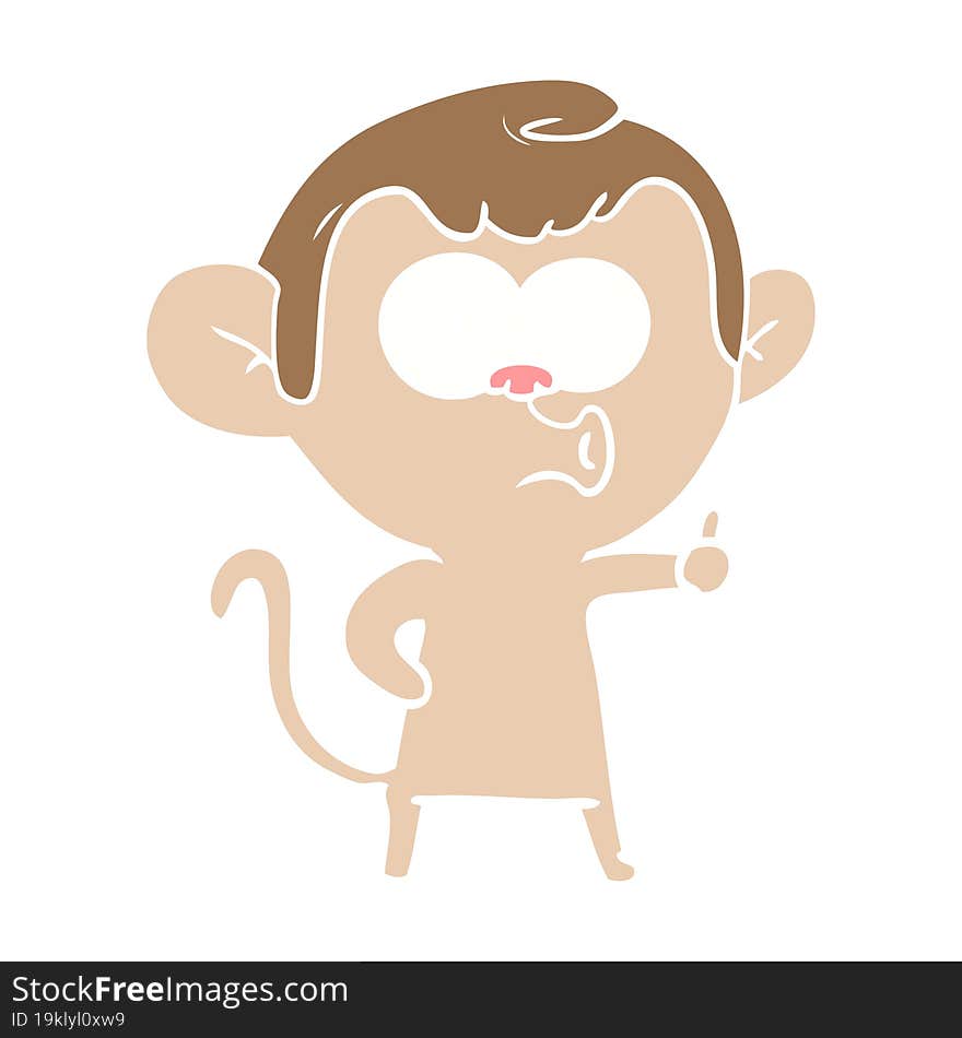 Flat Color Style Cartoon Hooting Monkey