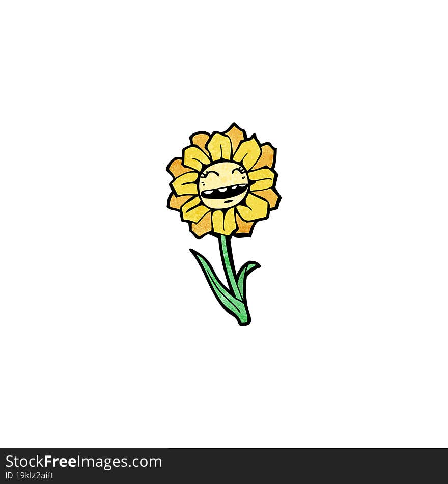 cartoon happy flower