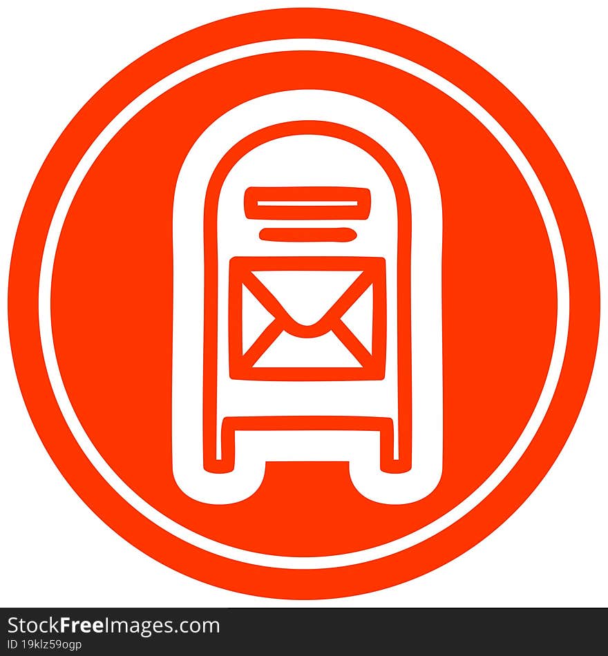 Mail Box Circular Icon