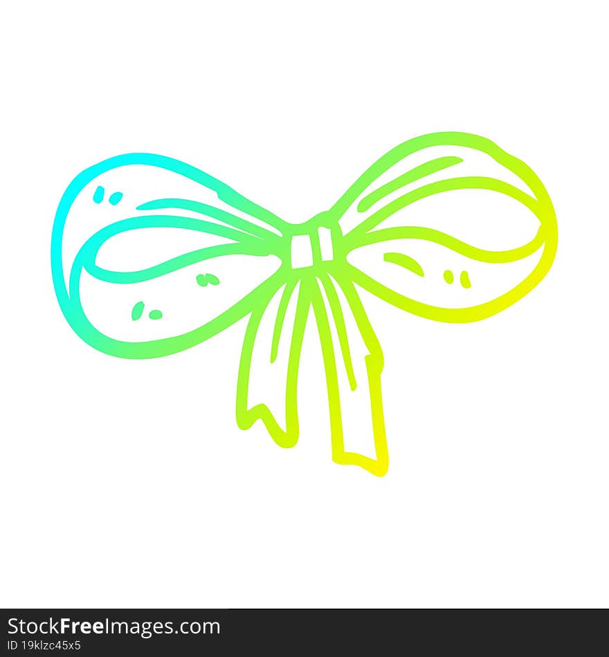 cold gradient line drawing cartoon tied bow