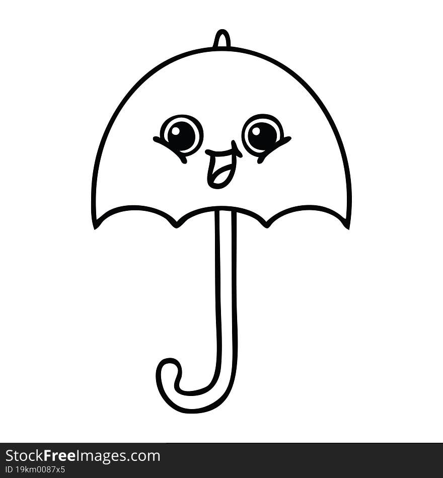 Line Drawing Cartoon Umbrella