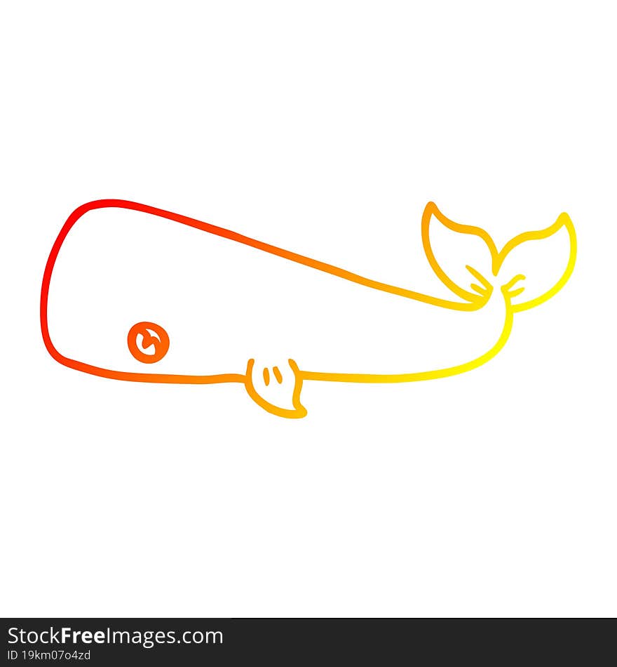 warm gradient line drawing cartoon whale