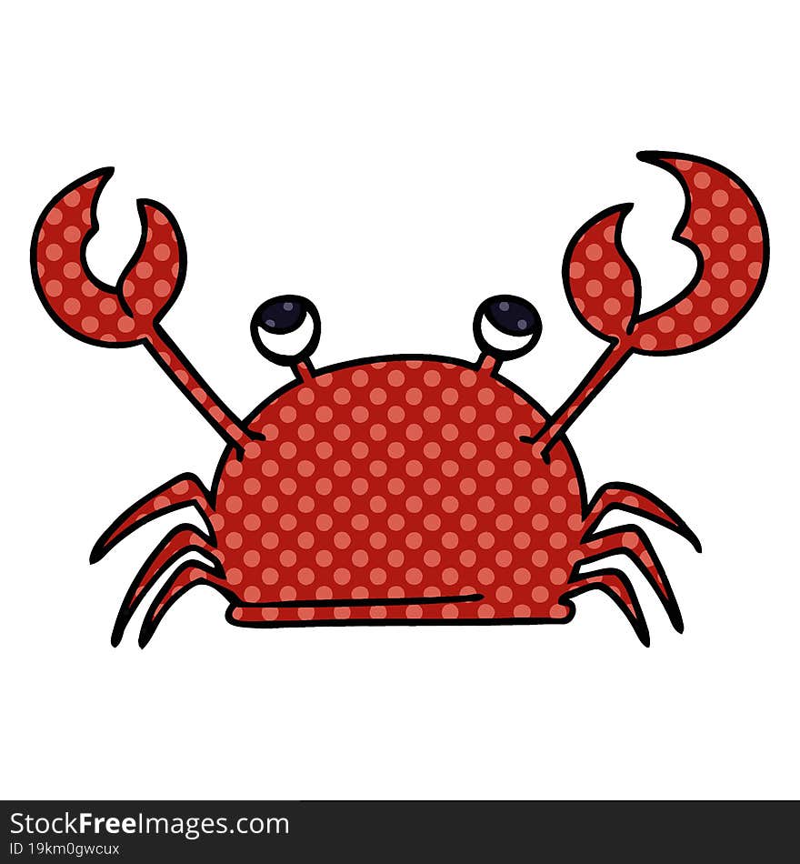 Quirky Comic Book Style Cartoon Happy Crab