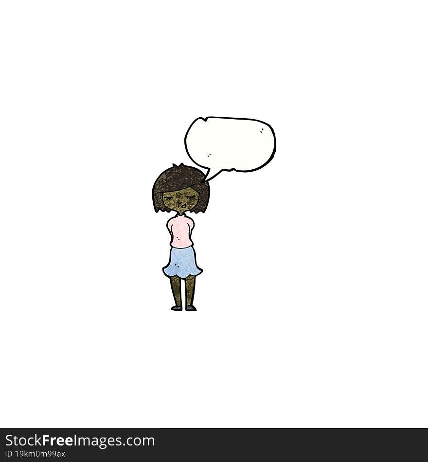 Cartoon Girl With Speech Bubble