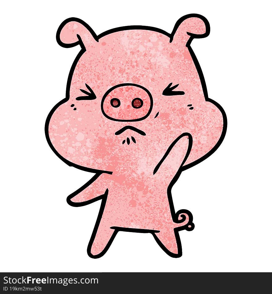 cartoon angry pig. cartoon angry pig