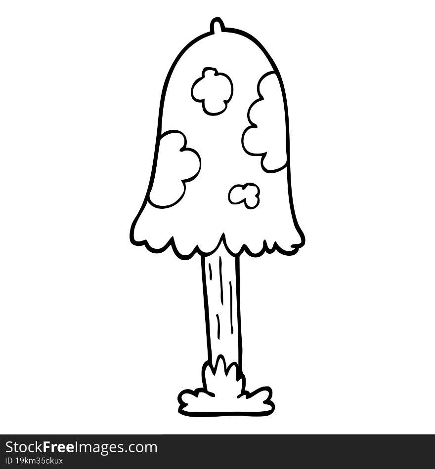 line drawing cartoon mushroom