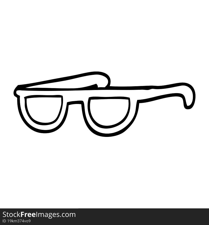 line drawing cartoon cool sunglasses