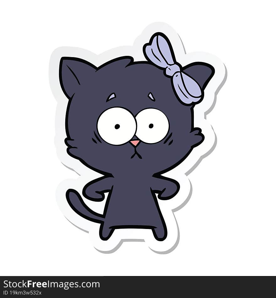 Sticker Of A Cartoon Cat