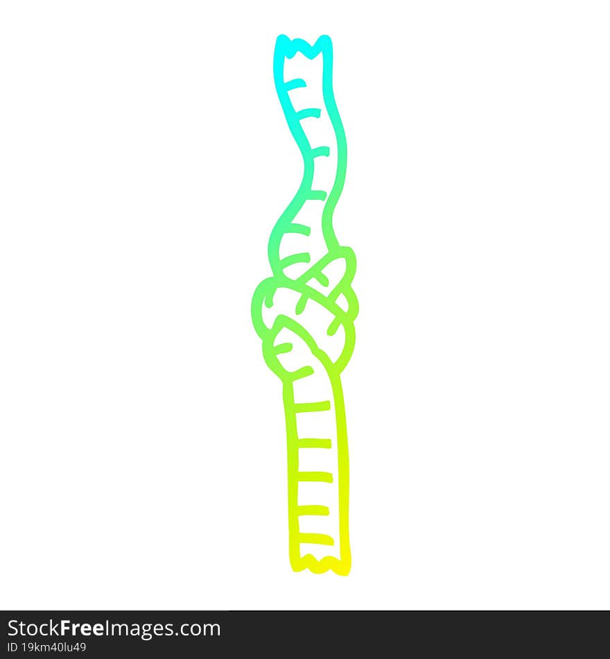 cold gradient line drawing cartoon knotted rope