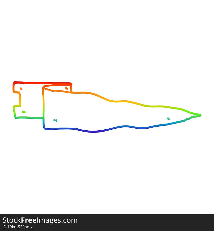 rainbow gradient line drawing cartoon waving banner