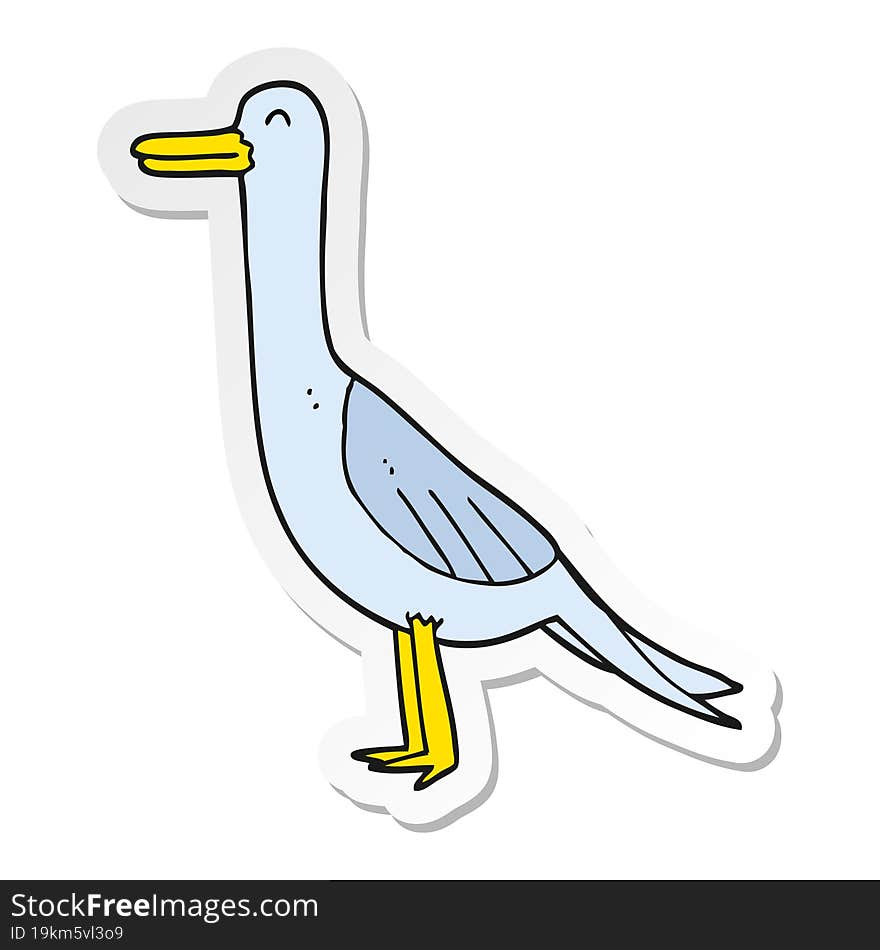 Sticker Of A Cartoon Bird