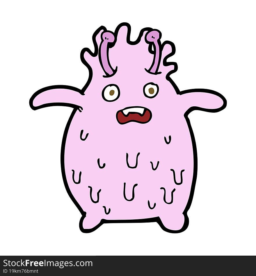 cartoon funny slime monster