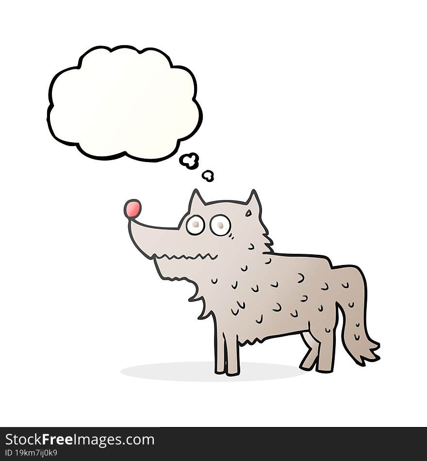 freehand drawn thought bubble cartoon dog