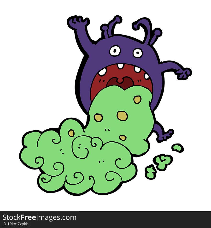 cartoon gross monster being sick