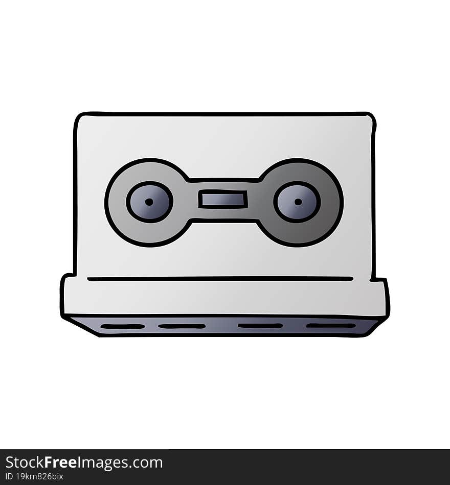 gradient cartoon doodle of a gradient cassette tape