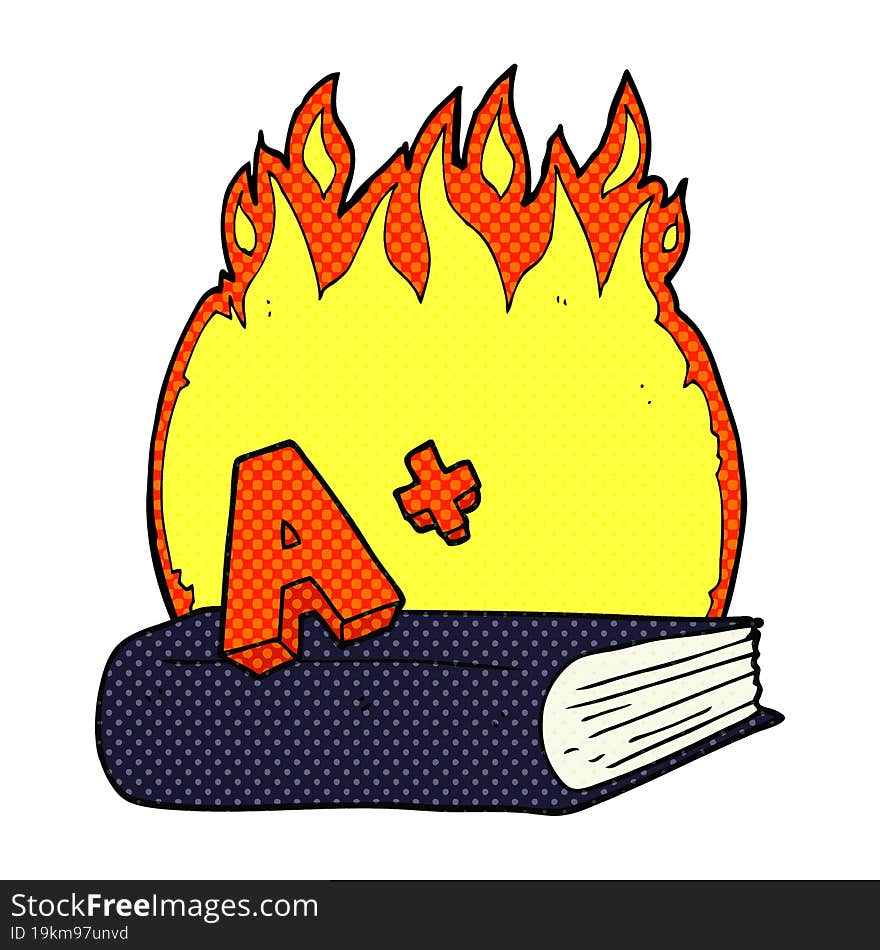 Cartoon A Grade Symbol And Book