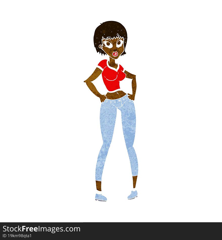 cartoon pretty woman