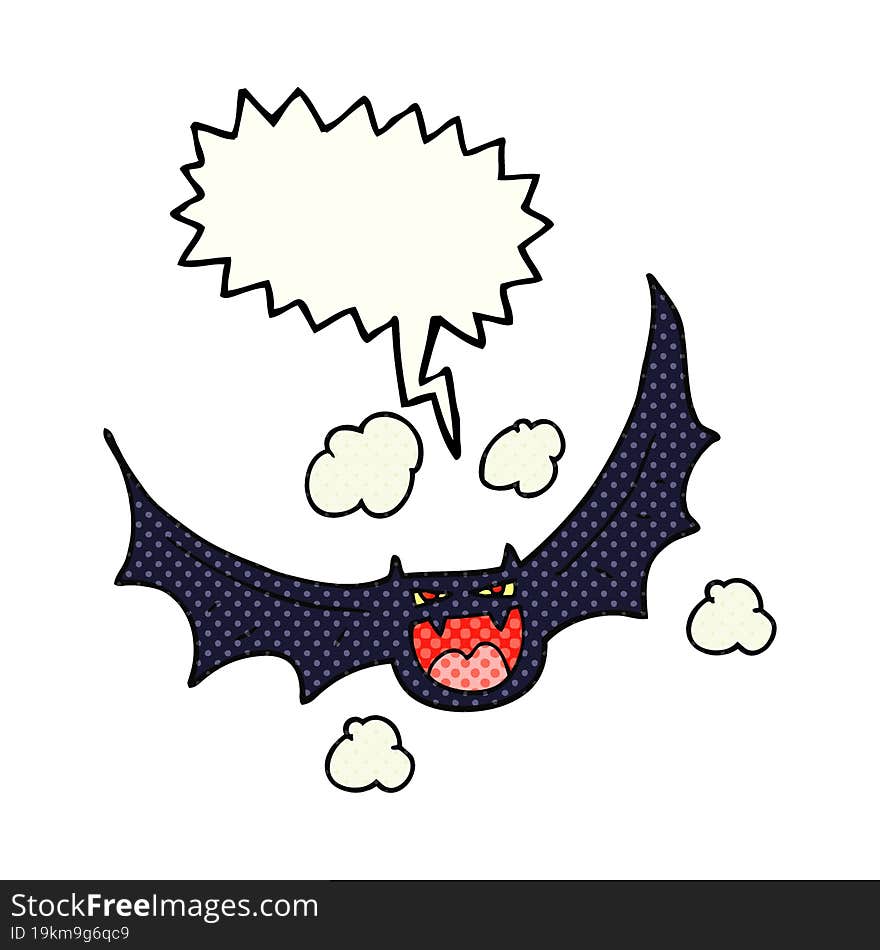 Comic Book Speech Bubble Cartoon Halloween Bat