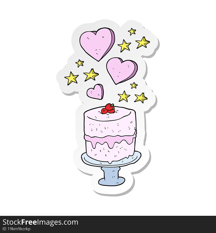 sticker of a cartoon cake