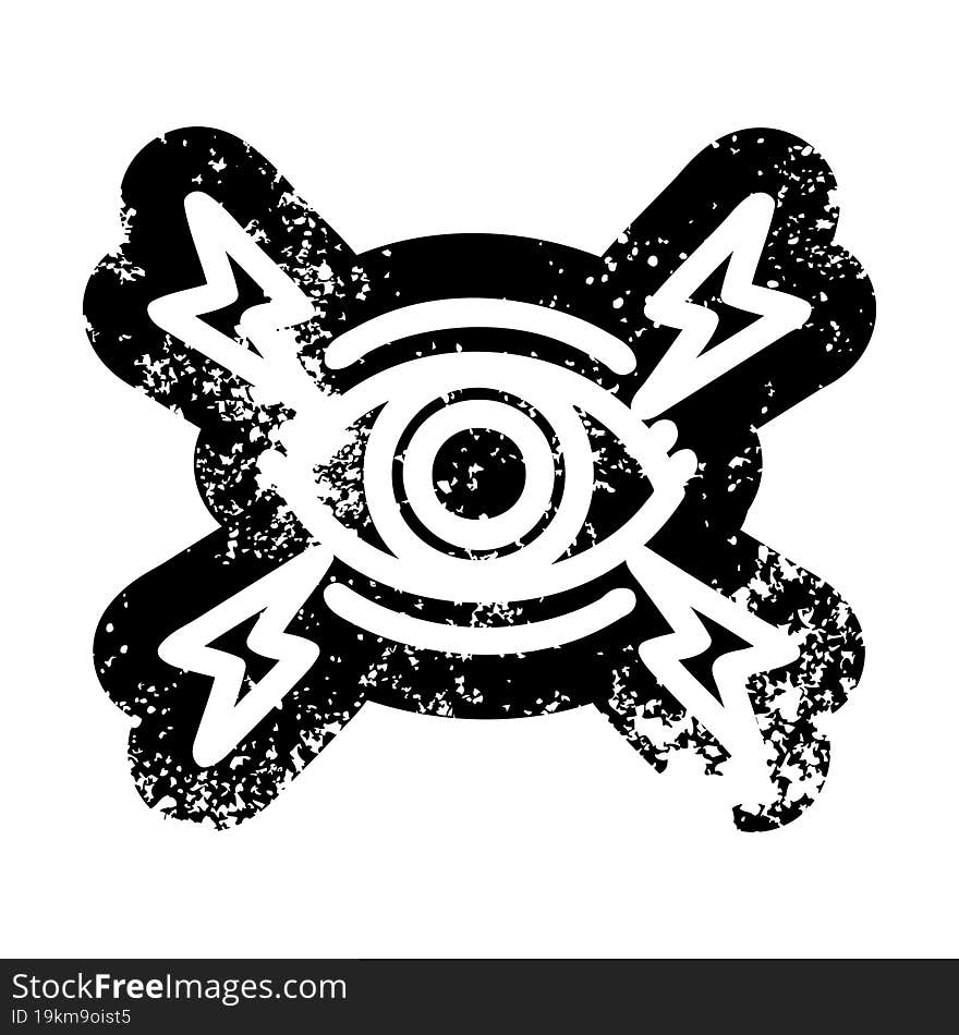 mystic eye distressed icon symbol