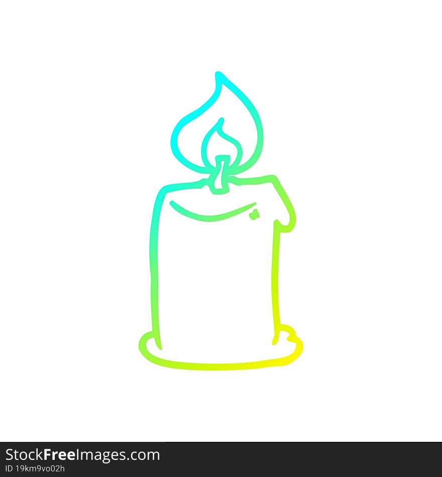 Cold Gradient Line Drawing Cartoon Candle